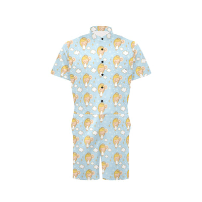 Angel Pattern Print Design 05 Men's Romper