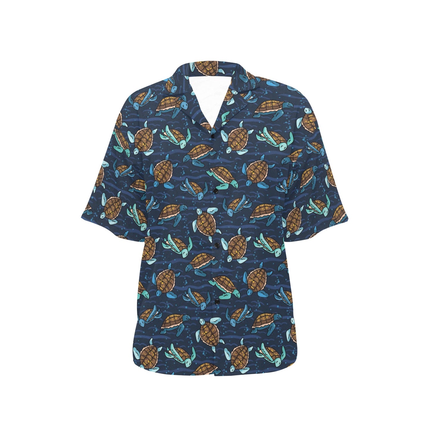 Sea Turtle Print Design LKS3011 Women's Hawaiian Shirt