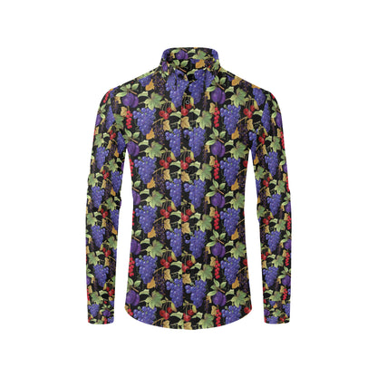 Grape Pattern Print Design GP05 Men's Long Sleeve Shirt