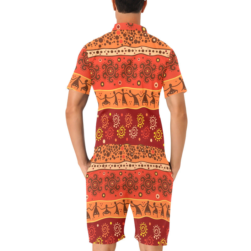 African Pattern Print Design 04 Men's Romper