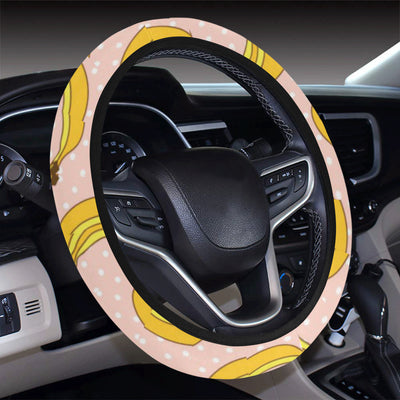 Banana Pattern Print Design BA06 Steering Wheel Cover with Elastic Edge