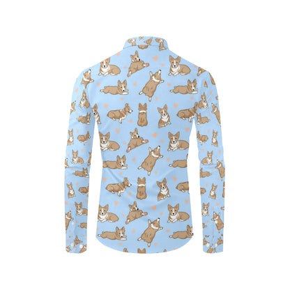 Pembroke Welsh Corgis Pattern Print Design A05 Men's Long Sleeve Shirt