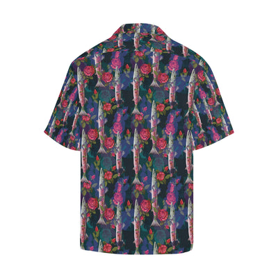 Barracuda with Folwer Pattern Print Design 01 Men's Hawaiian Shirt