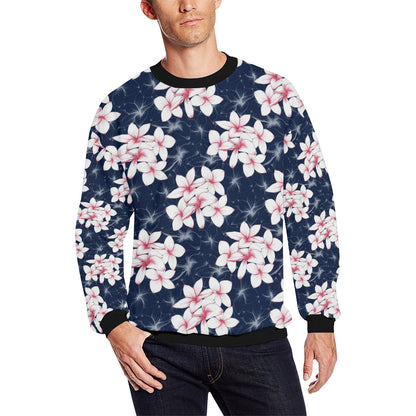 Plumeria Pattern Print Design PM017 Men Long Sleeve Sweatshirt