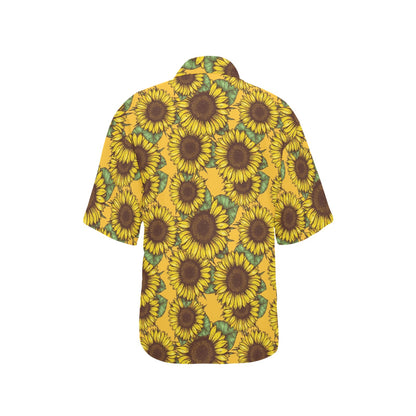 Sunflower Pattern Print Design SF04 Women's Hawaiian Shirt
