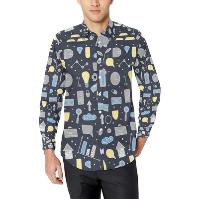 Accounting Financial Pattern Print Design 04 Men's Long Sleeve Shirt