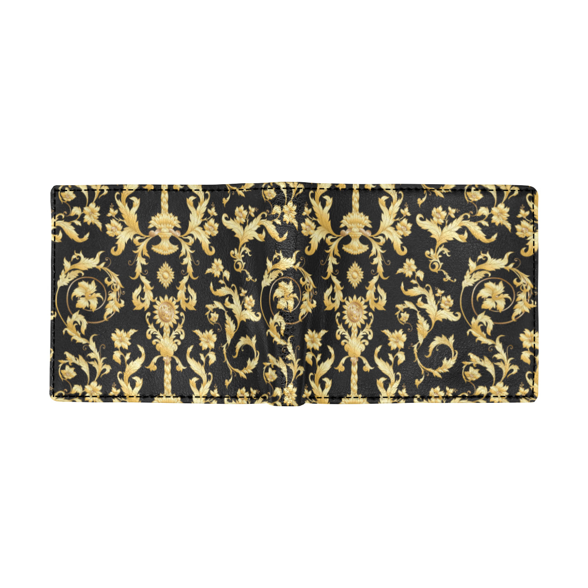 Baroque Golden Pattern Print Design 04 Men's ID Card Wallet