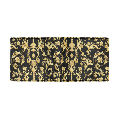Baroque Golden Pattern Print Design 04 Men's ID Card Wallet