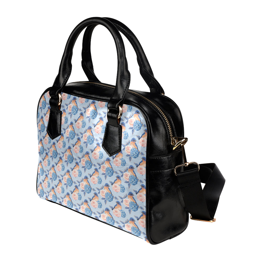 Bluebird Pattern Print Design 01 Shoulder Handbag