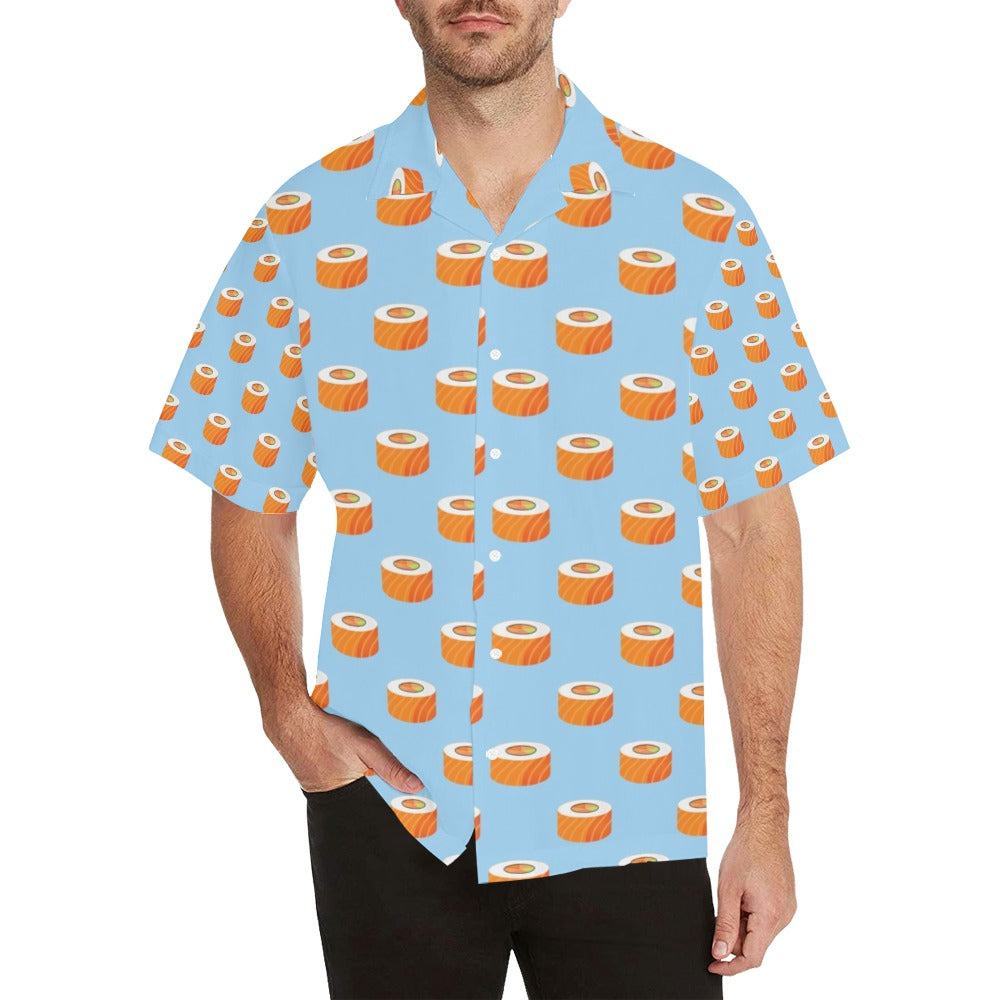 Salmon Sushi Print Design LKS307 Men's Hawaiian Shirt