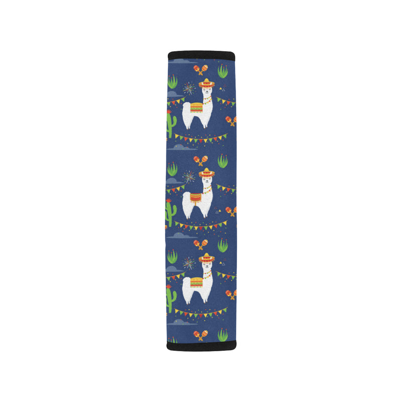 Llama Cactus Pattern Print Design 05 Car Seat Belt Cover