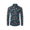 Alien UFO Pattern Print Design 05 Men's Long Sleeve Shirt