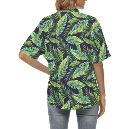 Tropical Flower Pattern Print Design TF06 Women's Hawaiian Shirt