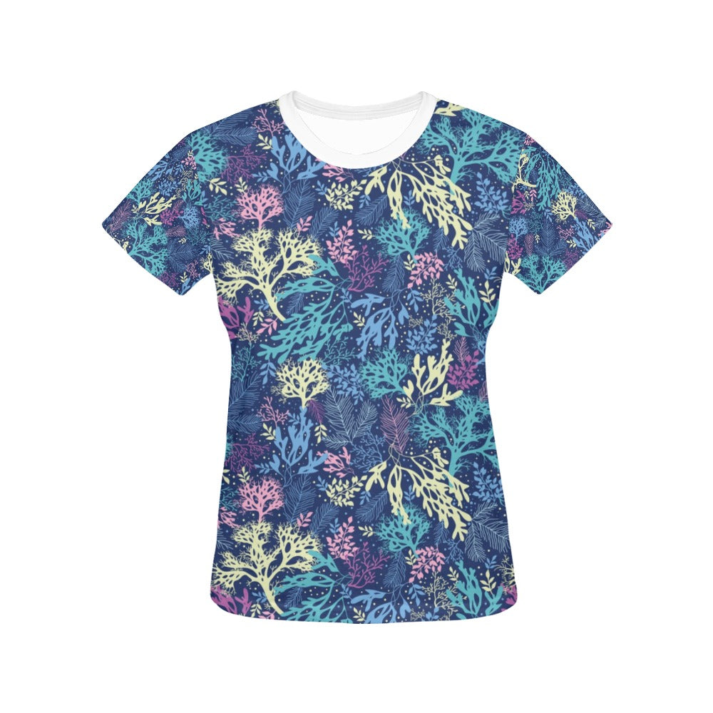Seaweed Print Design LKS301 Women's  T-shirt