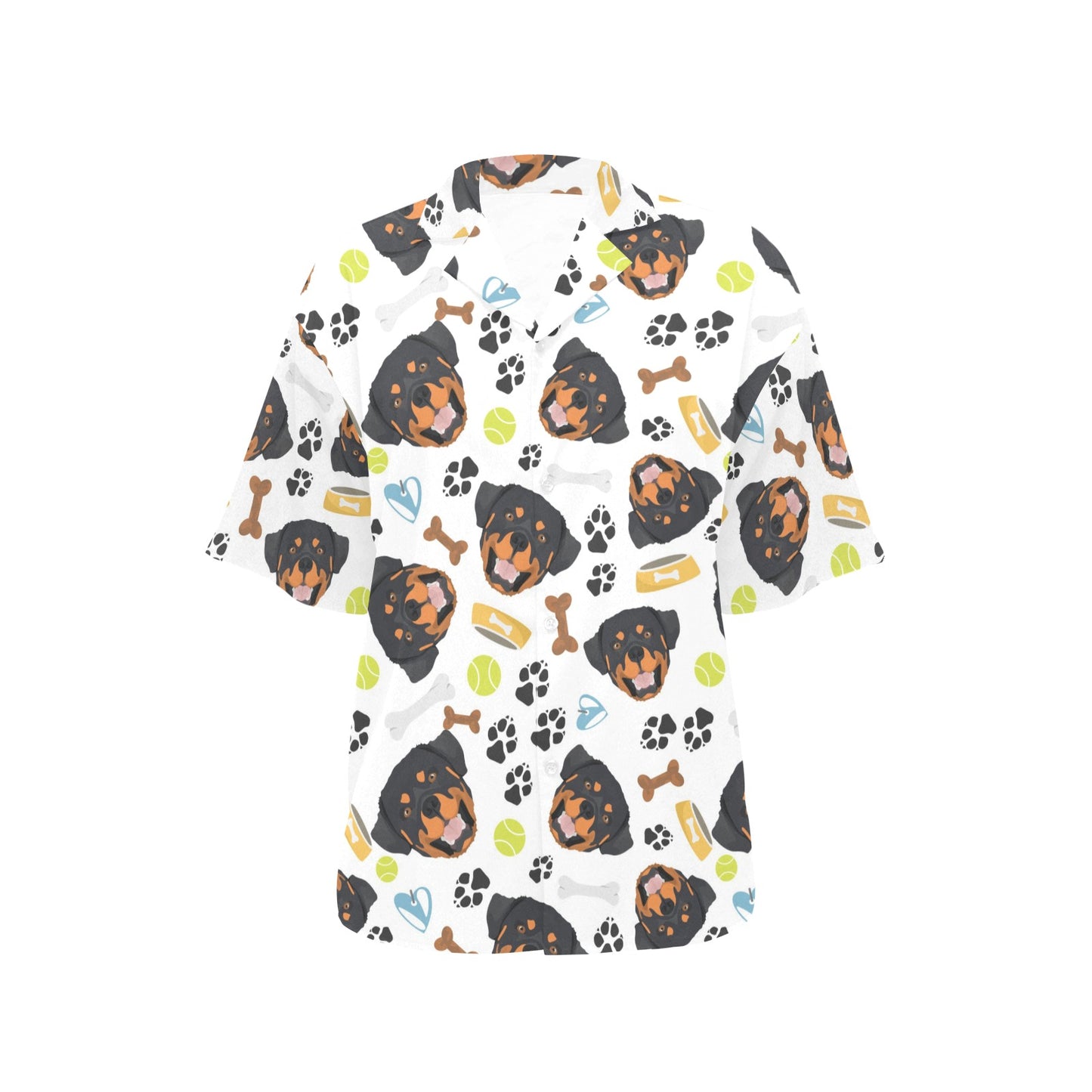 Rottweiler Pattern Print Design A04 Women's Hawaiian Shirt
