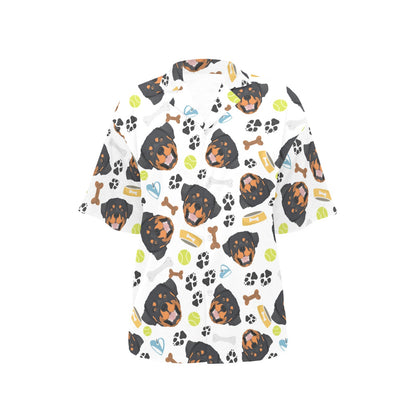 Rottweiler Pattern Print Design A04 Women's Hawaiian Shirt