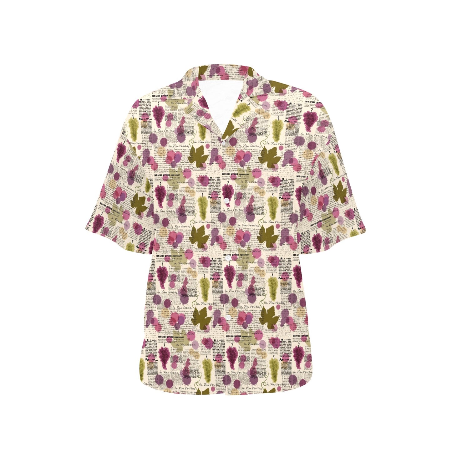 Wine Style Design Print Women's Hawaiian Shirt