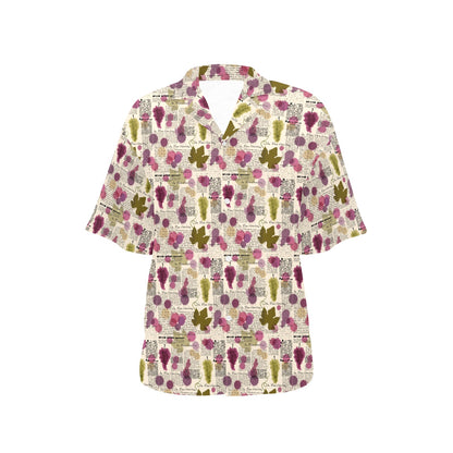 Wine Style Design Print Women's Hawaiian Shirt