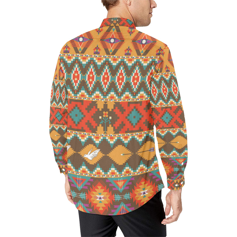 Native Pattern Print Design A01 Men's Long Sleeve Shirt