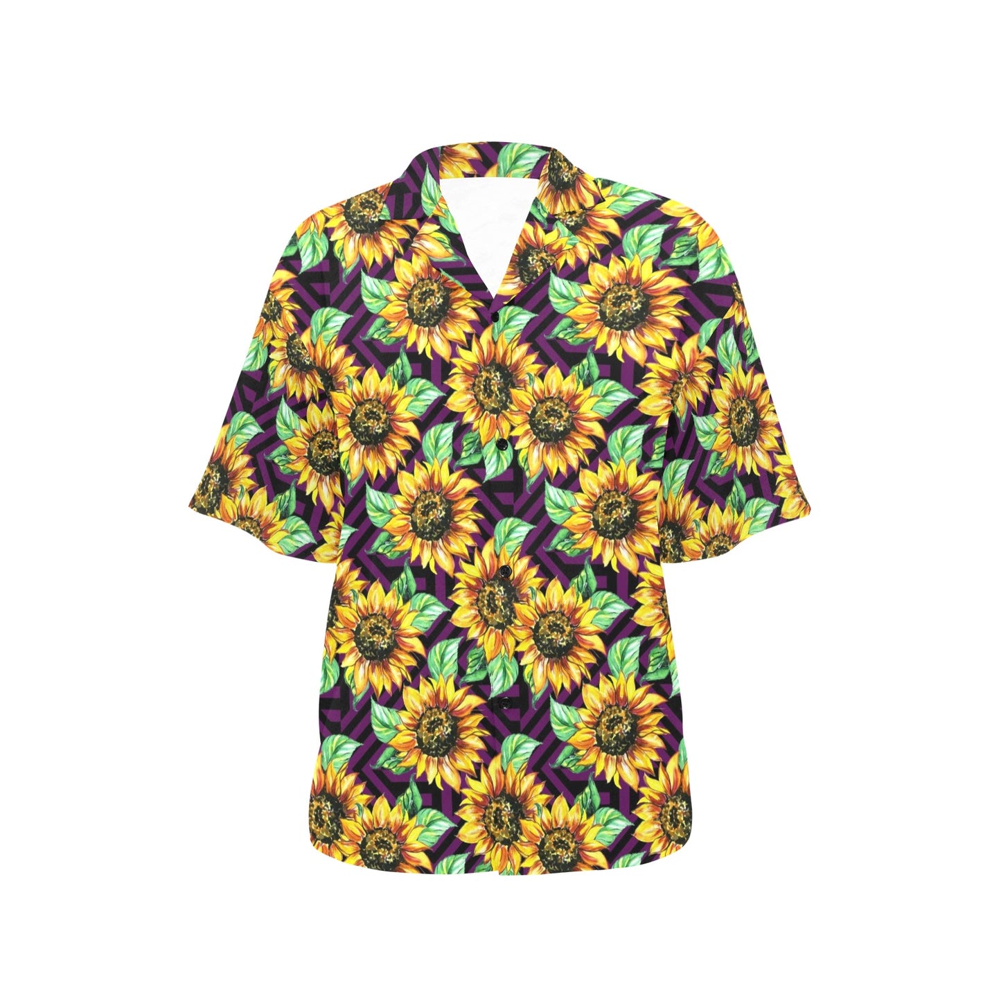 Sunflower Pattern Print Design SF012 Women's Hawaiian Shirt