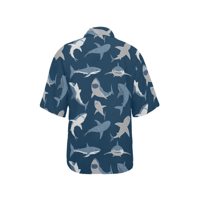 Shark Action Pattern Women's Hawaiian Shirt