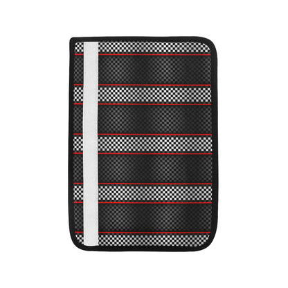 Checkered Flag Red Line Style Car Seat Belt Cover
