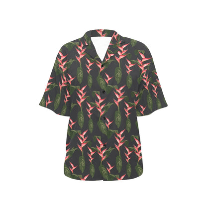 Heliconia Pattern Print Design HL07 Women's Hawaiian Shirt
