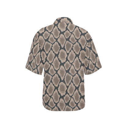 Snake Skin Design Print Women's Hawaiian Shirt