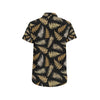 Fern Leave Bright Print Pattern Men's Short Sleeve Button Up Shirt