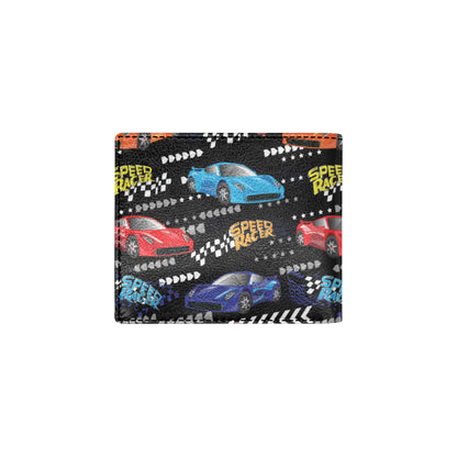 Racing Pattern Print Design A05 Men's ID Card Wallet