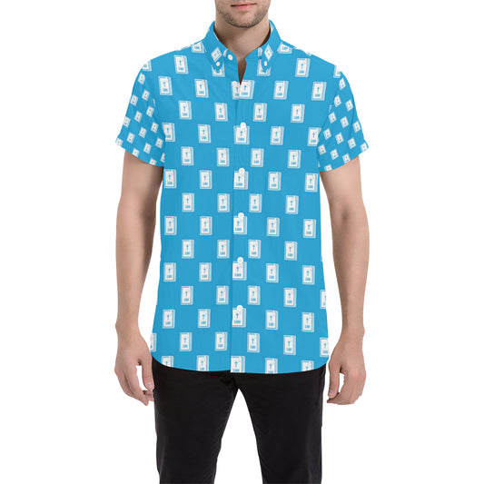 Bible Pattern Print Design 02 Men's Short Sleeve Button Up Shirt