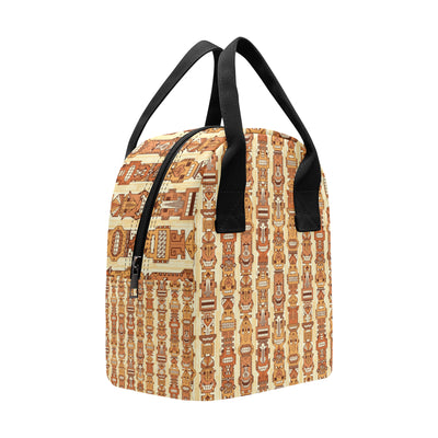 Tiki Orange Vertical Pattern Insulated Lunch Bag