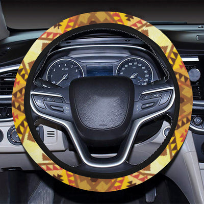 Native Pattern Print Design A09 Steering Wheel Cover with Elastic Edge