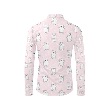 Polar Bear Pattern Print Design PB09 Men's Long Sleeve Shirt