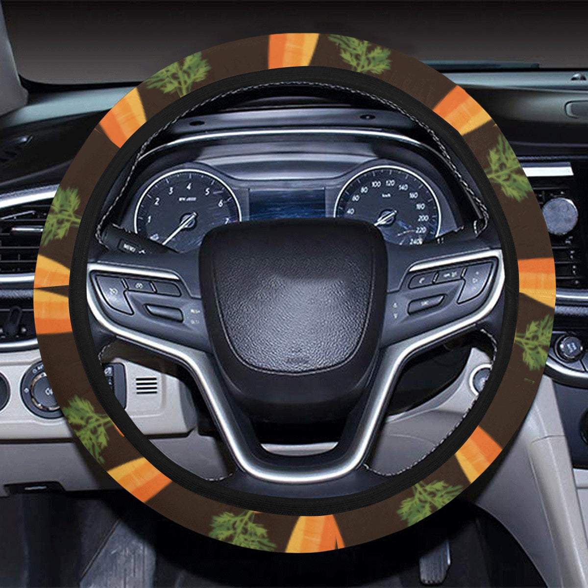 Carrot Pattern Print Design 06 Steering Wheel Cover with Elastic Edge