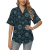 Sun Moon Magic Design Themed Print Women's Hawaiian Shirt