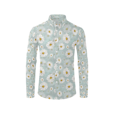 Daisy Pattern Print Design DS012 Men's Long Sleeve Shirt