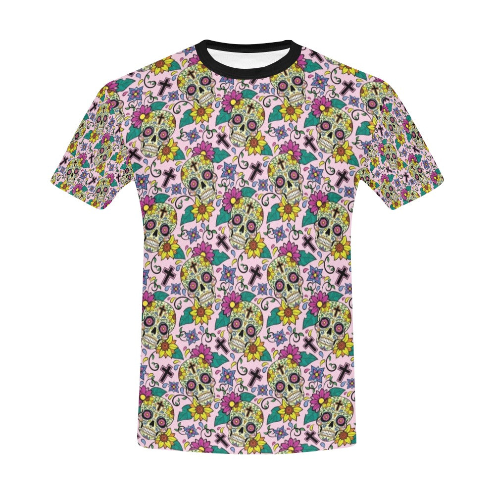 Sugar Skull Print Design LKS307 Men's All Over Print T-shirt