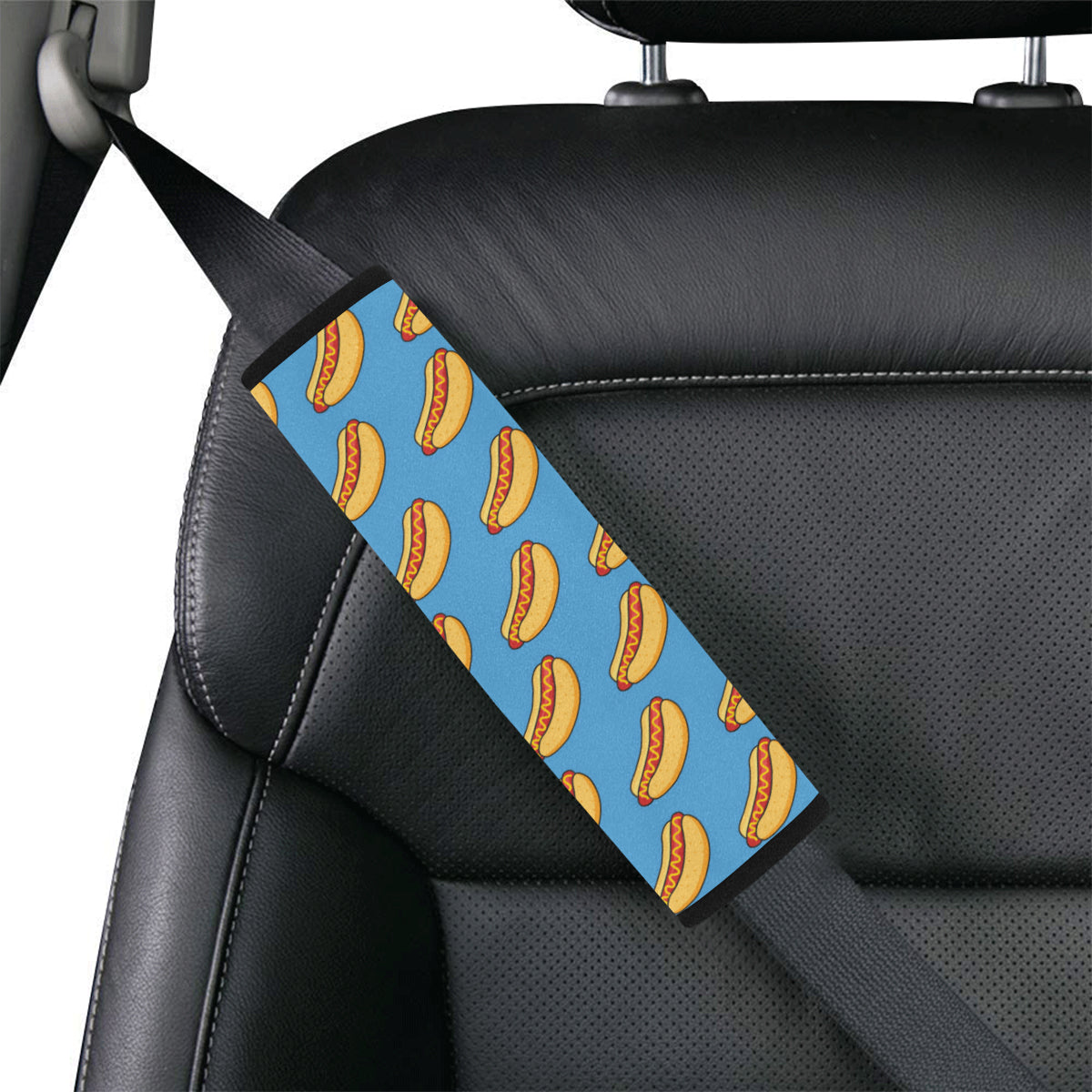 Hot Dog Pattern Print Design 02 Car Seat Belt Cover