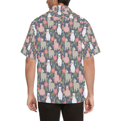Alpaca Pattern Print Design 03 Men's Hawaiian Shirt