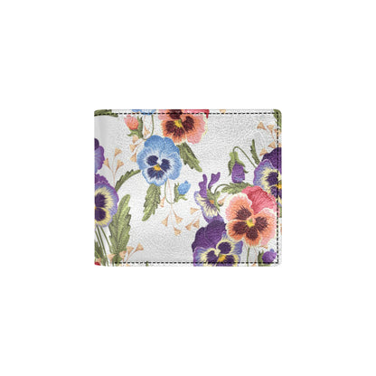 Pansy Pattern Print Design PS06 Men's ID Card Wallet