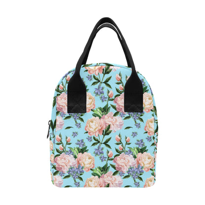 Peony Pattern Print Design PE02 Insulated Lunch Bag