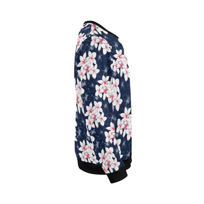 Plumeria Pattern Print Design PM017 Men Long Sleeve Sweatshirt