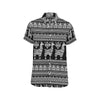 Llama Aztec Style Pattern Print Design 01 Men's Short Sleeve Button Up Shirt