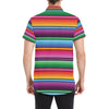 Mexican Blanket Colorful Print Pattern Men's Short Sleeve Button Up Shirt