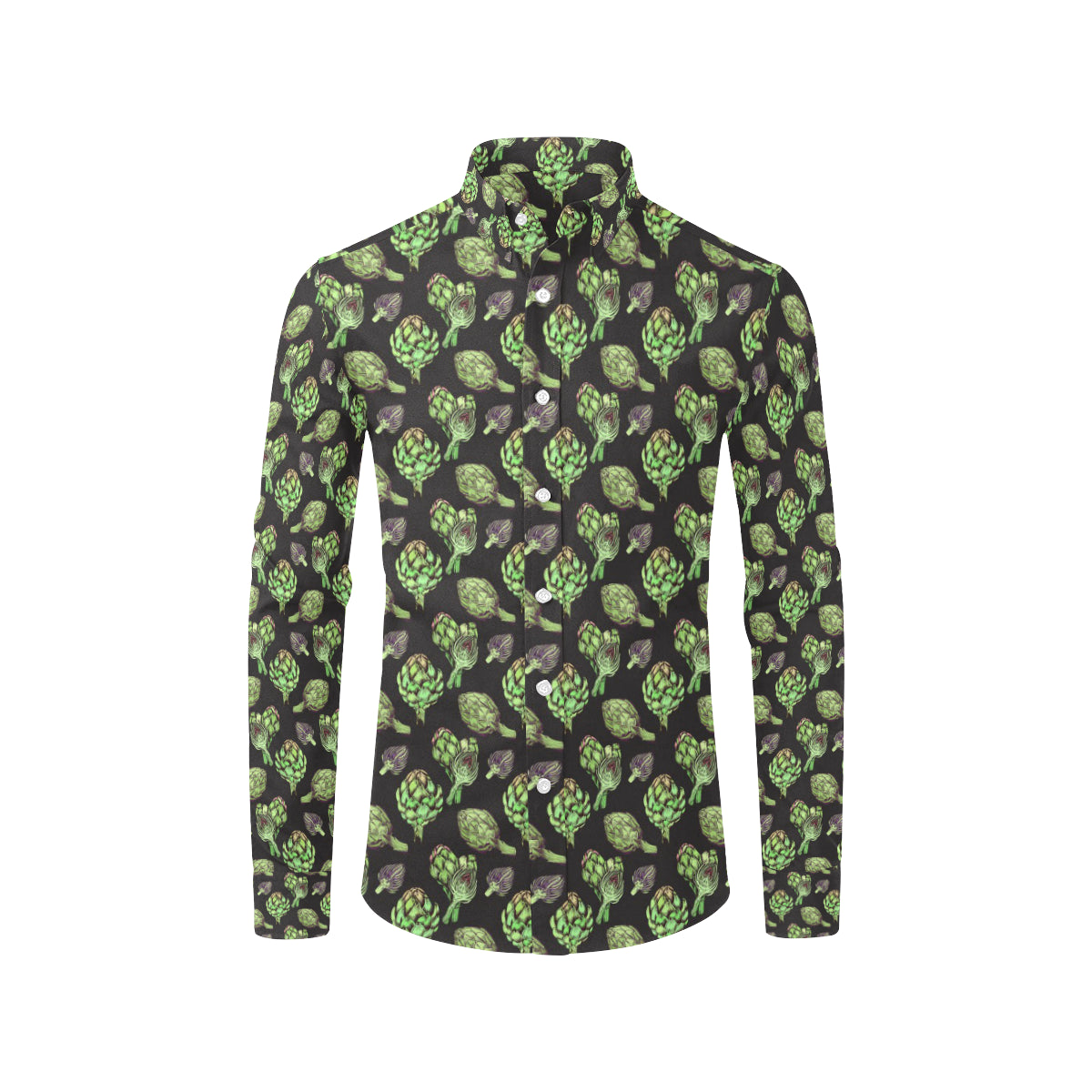 Artichoke Pattern Print Design 02 Men's Long Sleeve Shirt