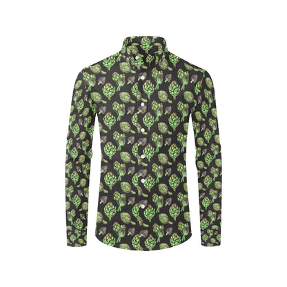 Artichoke Pattern Print Design 02 Men's Long Sleeve Shirt