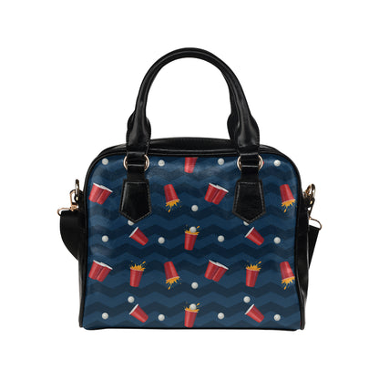 Beer Pong Pattern Print Design 01 Shoulder Handbag