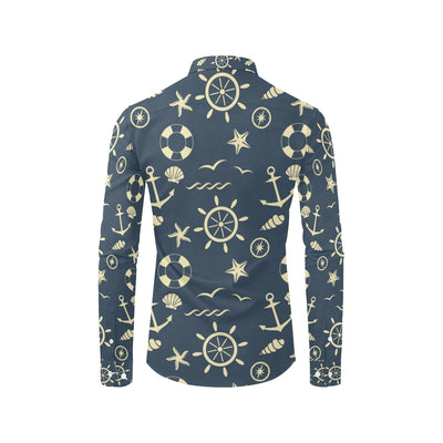 Nautical Pattern Print Design A01 Men's Long Sleeve Shirt