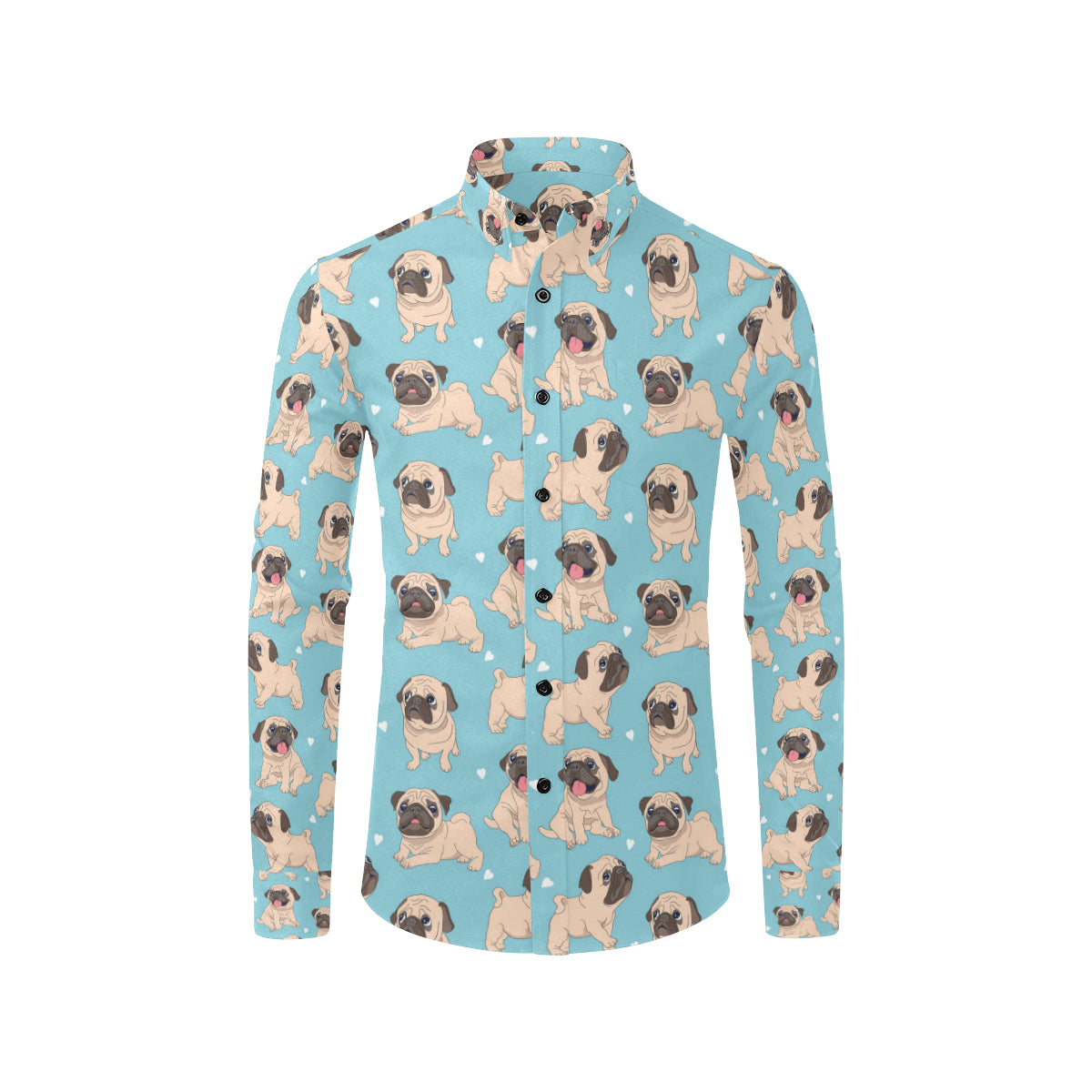 Pug Pattern Print Design A03 Men's Long Sleeve Shirt